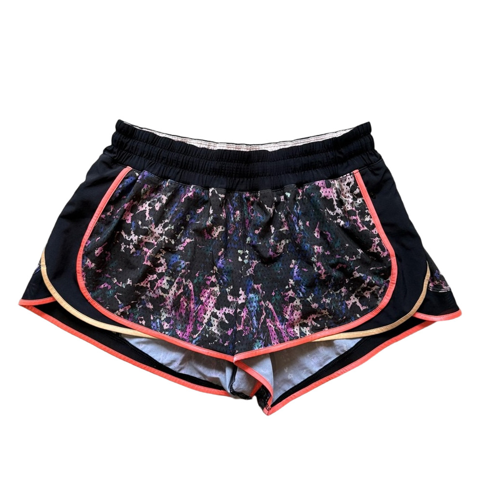Lululemon Athletica Black and Pink Meshed Up Athletic Shorts Dynamic Design